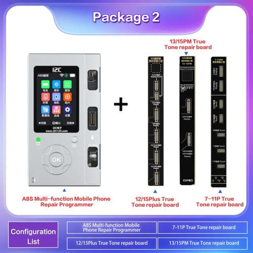 Programador Multifuncional i2C A8S Host+7-15 Pro Max True Tone Board Reparação de Telefones