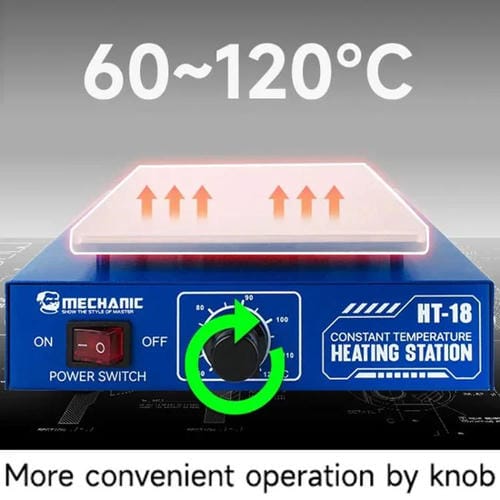 Thermostatische Heizplattform Mechanic HT-18 mit intelligentem numerischem Steuerung Stecker Vereinigtes Königreich