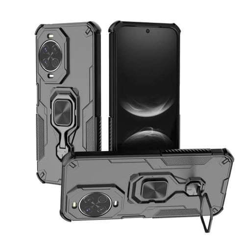 Funda híbrida de TPU y PC con soporte metálico para Huawei Nova 14 (negra)
