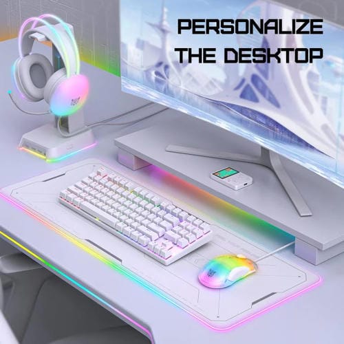 Ratón con cable ONIKUMA CW925 para juegos 12800 DPI RGB (Blanco)