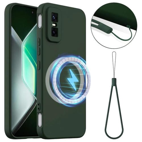 Funda de silicona Magsafe a prueba de golpes para Infinix GT 30 Pro (verde oscuro)