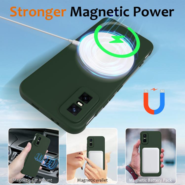 Funda de silicona Magsafe a prueba de golpes para Infinix GT 30 Pro (verde oscuro)