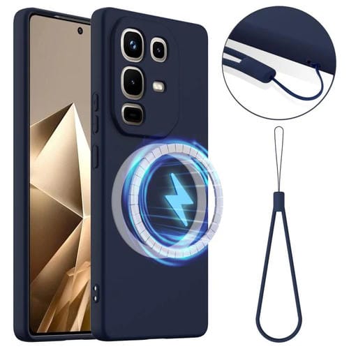 Funda de silicona Magsafe a prueba de golpes para Infinix Note 50 Pro+ (azul marino)