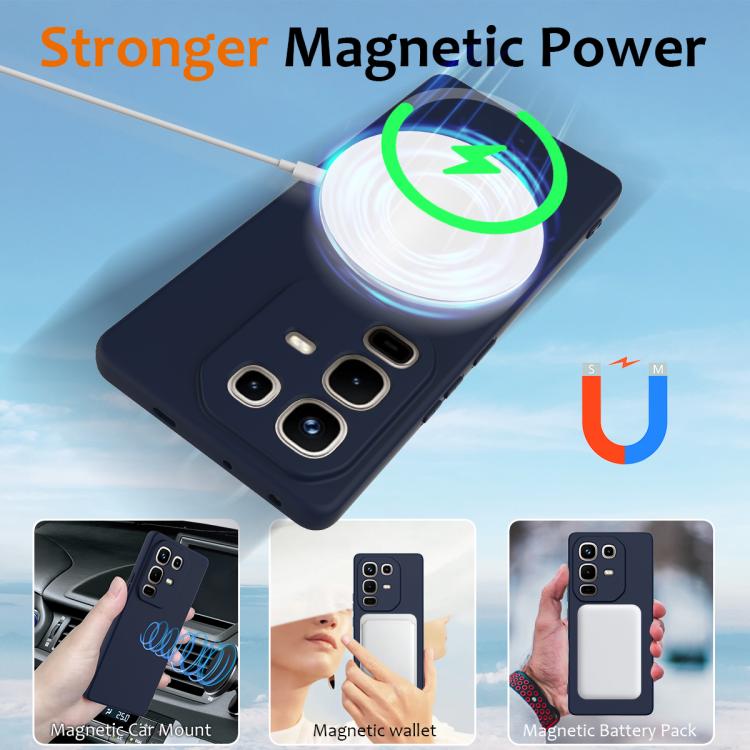 Funda de silicona Magsafe a prueba de golpes para Infinix Note 50 Pro+ (azul marino)