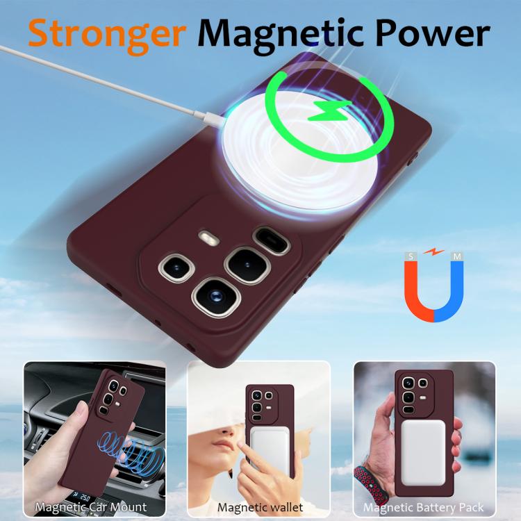 Funda de silicona Magsafe a prueba de golpes para Infinix Note 50 Pro+ (color ciruela)