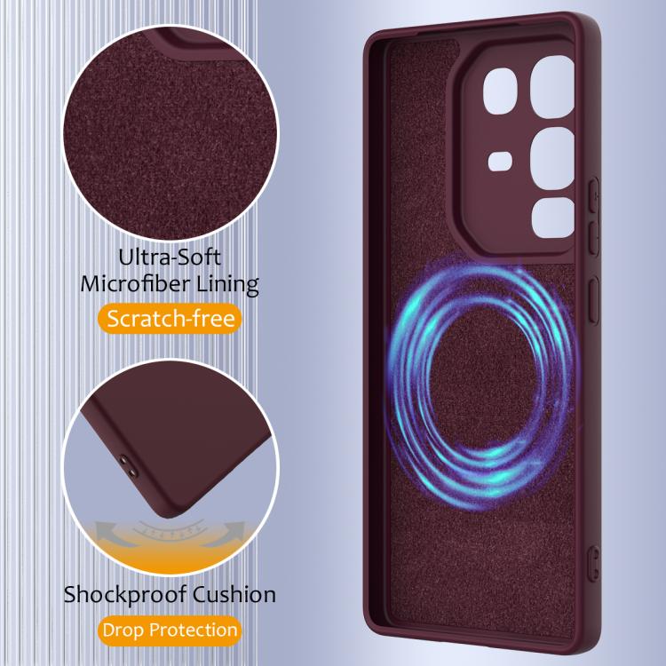Funda de silicona Magsafe a prueba de golpes para Infinix Note 50 Pro+ (color ciruela)