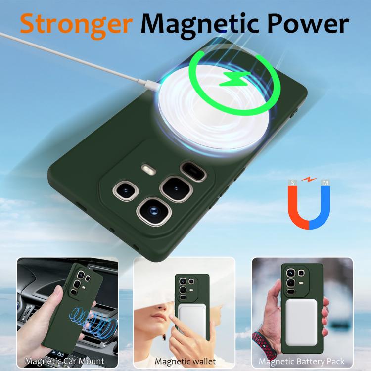 Funda de silicona Magsafe a prueba de golpes para Infinix Note 50 Pro+ (verde oscuro)