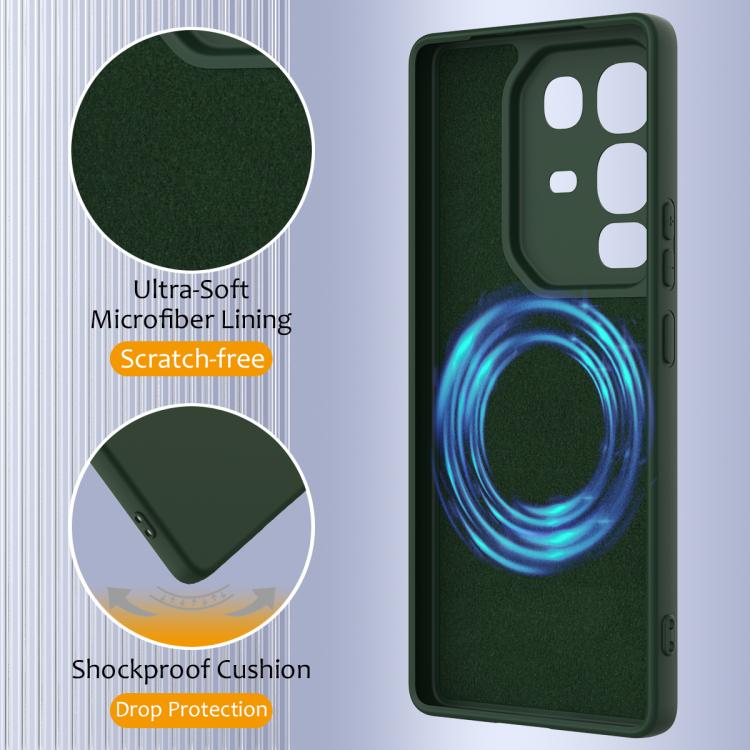 Funda de silicona Magsafe a prueba de golpes para Infinix Note 50 Pro+ (verde oscuro)