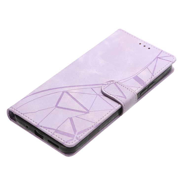 Funda de cuero con relieve de triángulos para Redmi A5 4G (173,3 mm) (morado)