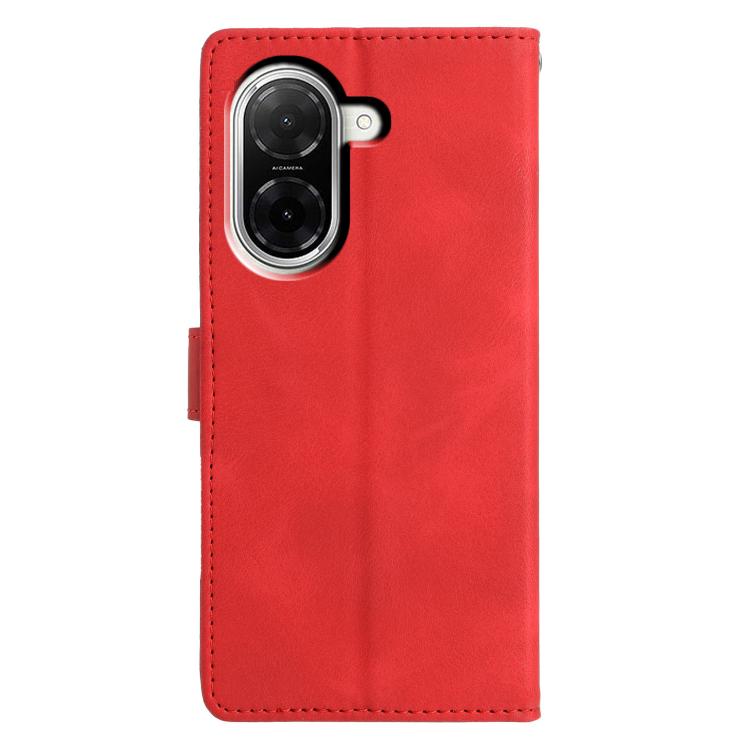 Funda de cuero con relieve de triángulos para Redmi A5 4G (173,3 mm) (roja)