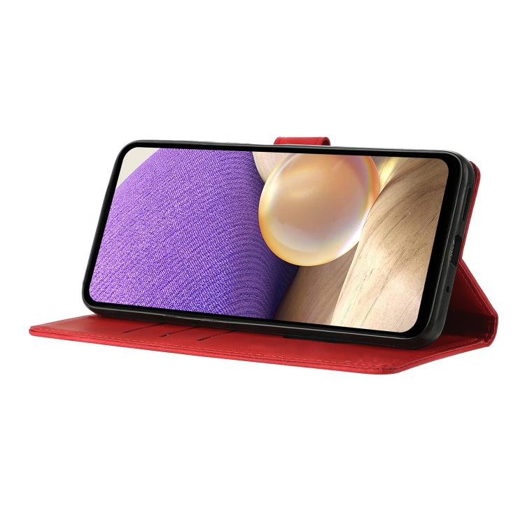 Funda de cuero con relieve de triángulos para Redmi A5 4G (173,3 mm) (roja)