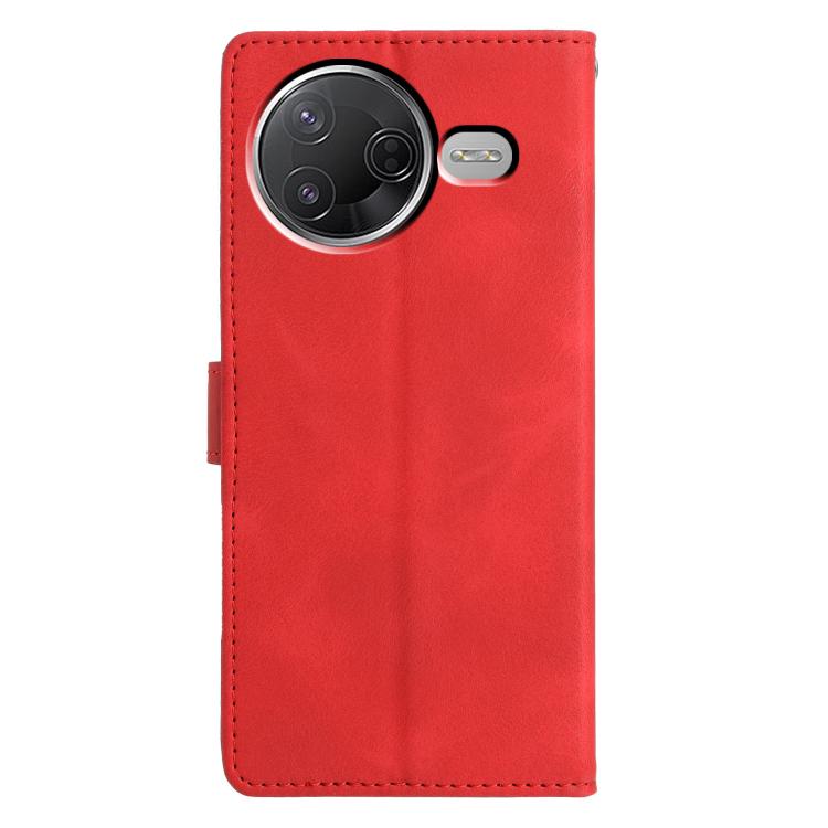 Funda de cuero con relieve de triángulos para Redmi K80/K80 Pro (roja)