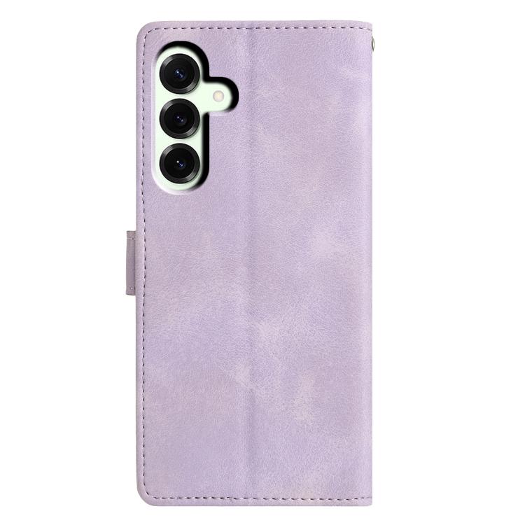 Funda de cuero con relieve de triángulos para Samsung Galaxy A17 (morado)