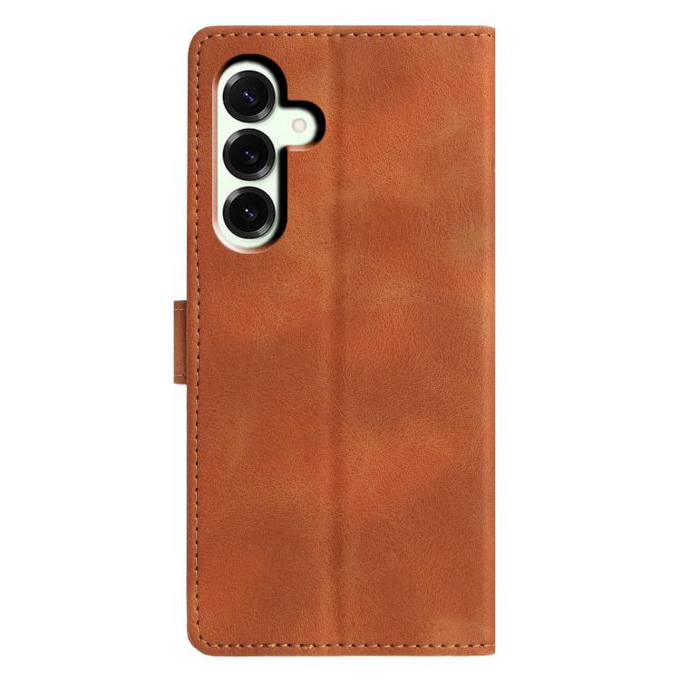 Funda de cuero con relieve de triángulos para Samsung Galaxy A17 (marrón)