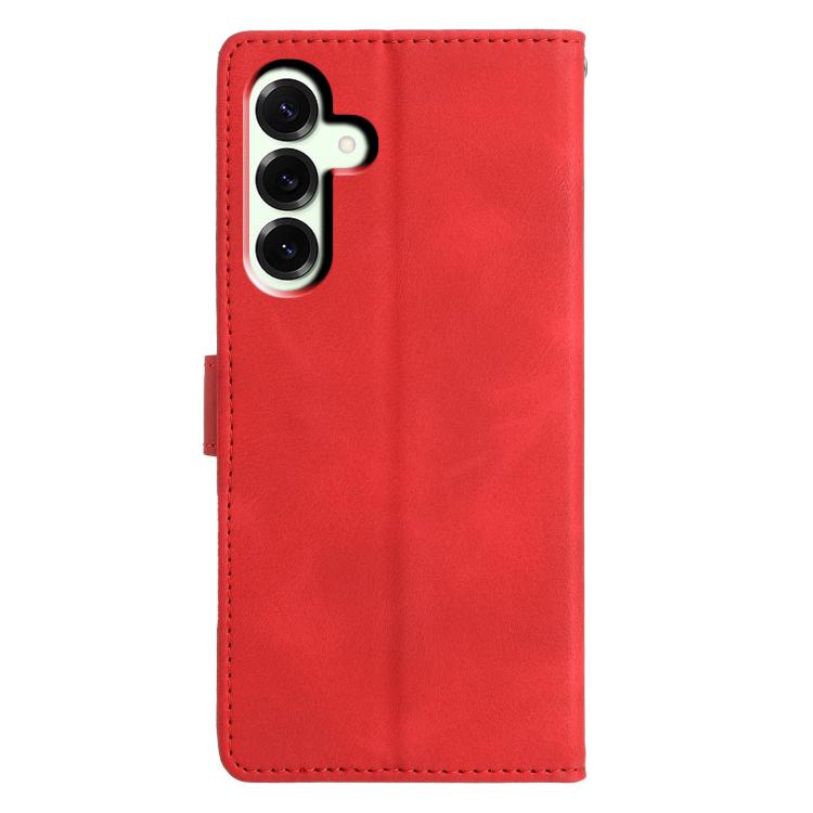 Funda de cuero con relieve de triángulos para Samsung Galaxy A17 (roja)