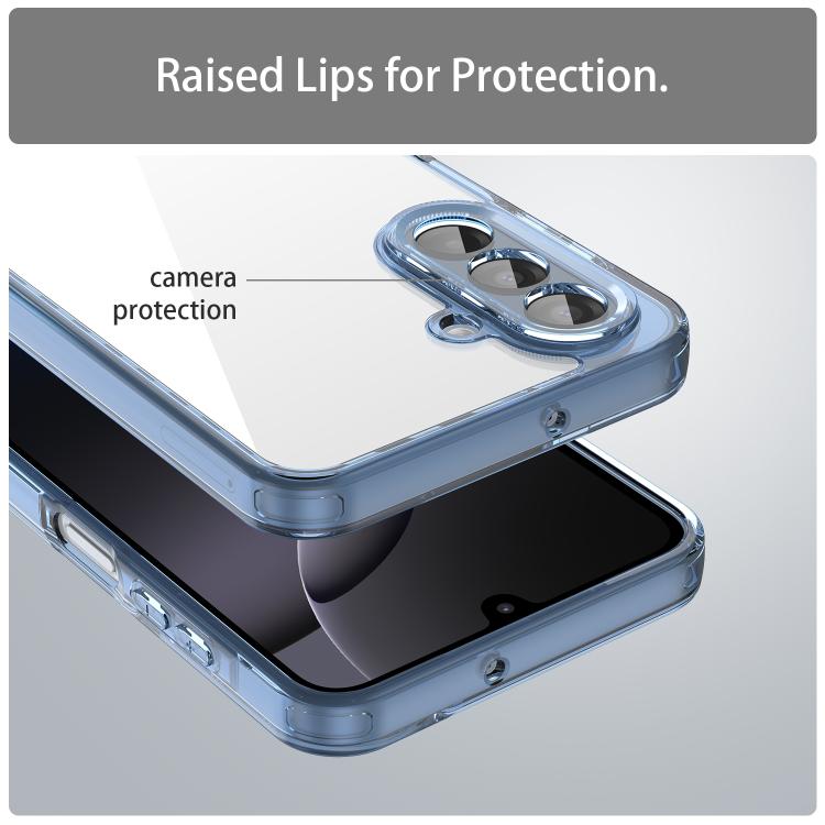 Funda híbrida de TPU y policarbonato para Samsung Galaxy A17 5G, a prueba de golpes y con airbag (azul transparente)
