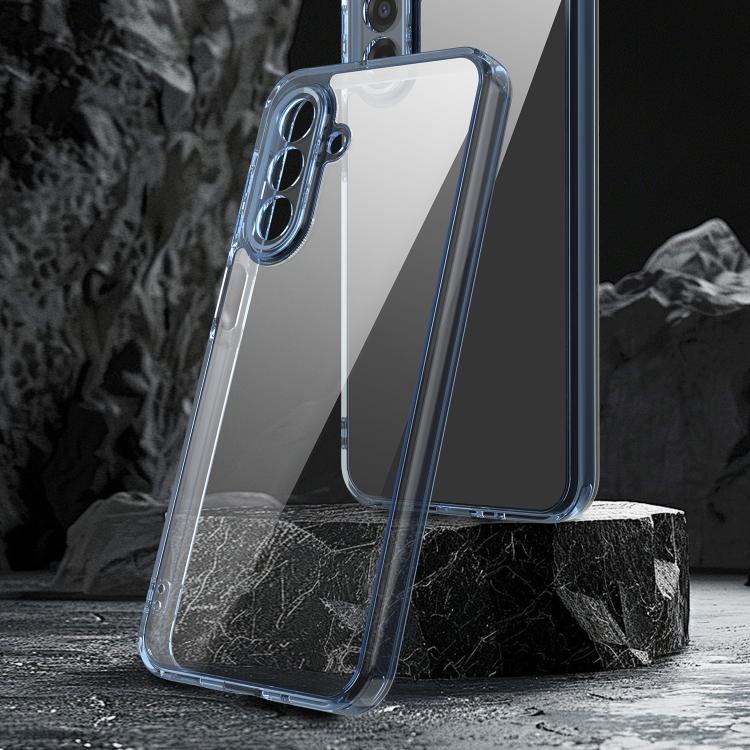Funda híbrida de TPU y policarbonato para Samsung Galaxy A17 5G, a prueba de golpes y con airbag (azul transparente)