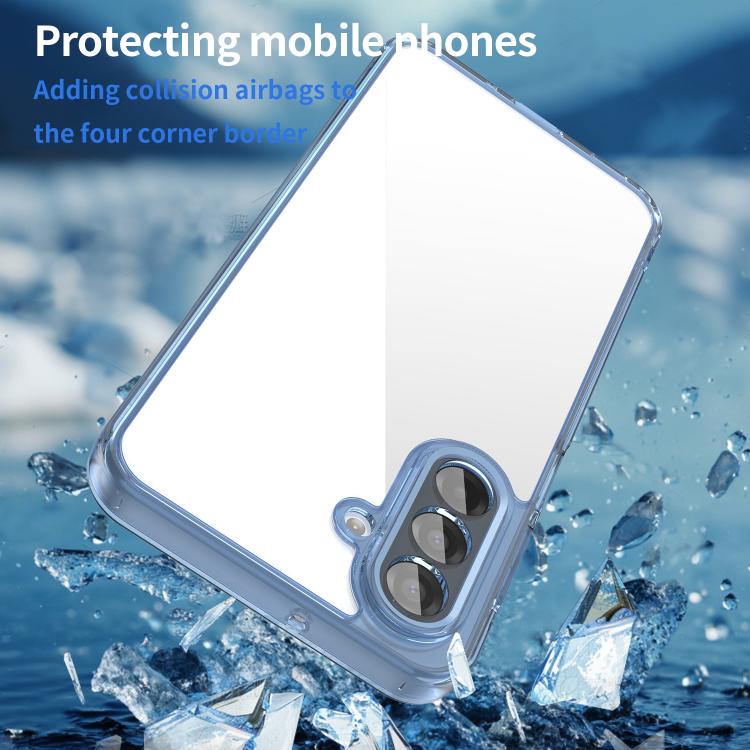 Funda híbrida de TPU y policarbonato para Samsung Galaxy A17 5G, a prueba de golpes y con airbag (azul transparente)