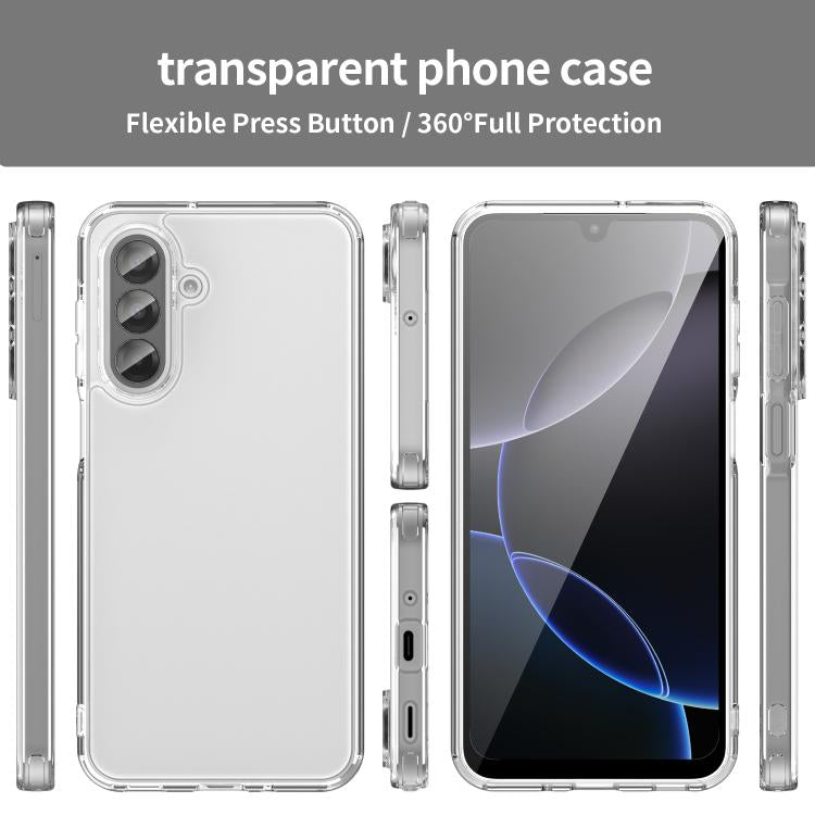 Funda híbrida de TPU y policarbonato para Samsung Galaxy A17 5G, a prueba de golpes y con airbag (transparente)