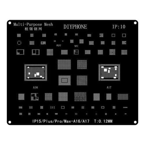 Modèle de Reballing BGA Apple iPhone 15 15 Pro Max avec Positionnement Précis et Découpe Laser de Précision