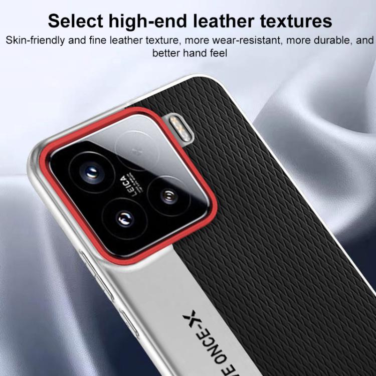 Funda de cuero con textura de diamante para Xiaomi 15 Ultra Camera Design PC (naranja)