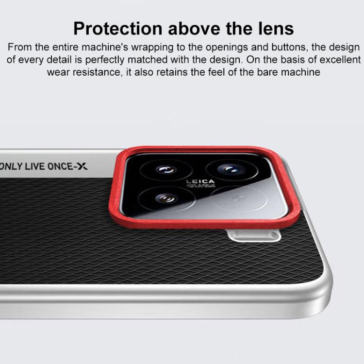 Funda de cuero con textura de diamante para Xiaomi 15 Ultra Camera Design PC (naranja)