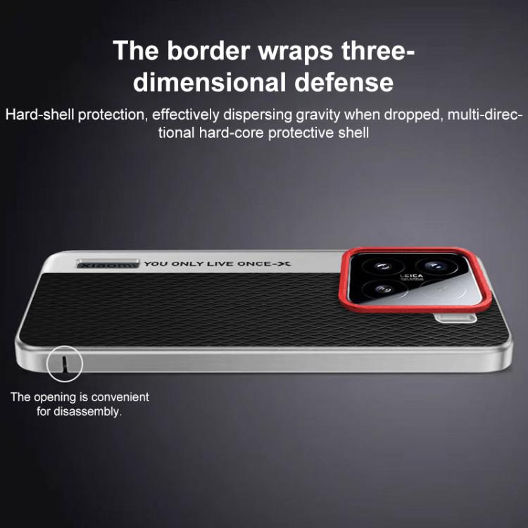 Funda de cuero con textura de diamante para Xiaomi 15 Ultra Camera Design PC (naranja)