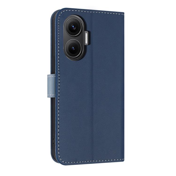 Funda de cuero con lazo metálico y correa para la mano para Redmi Turbo 4 Pro / Poco X7 Pro (azul oscuro)