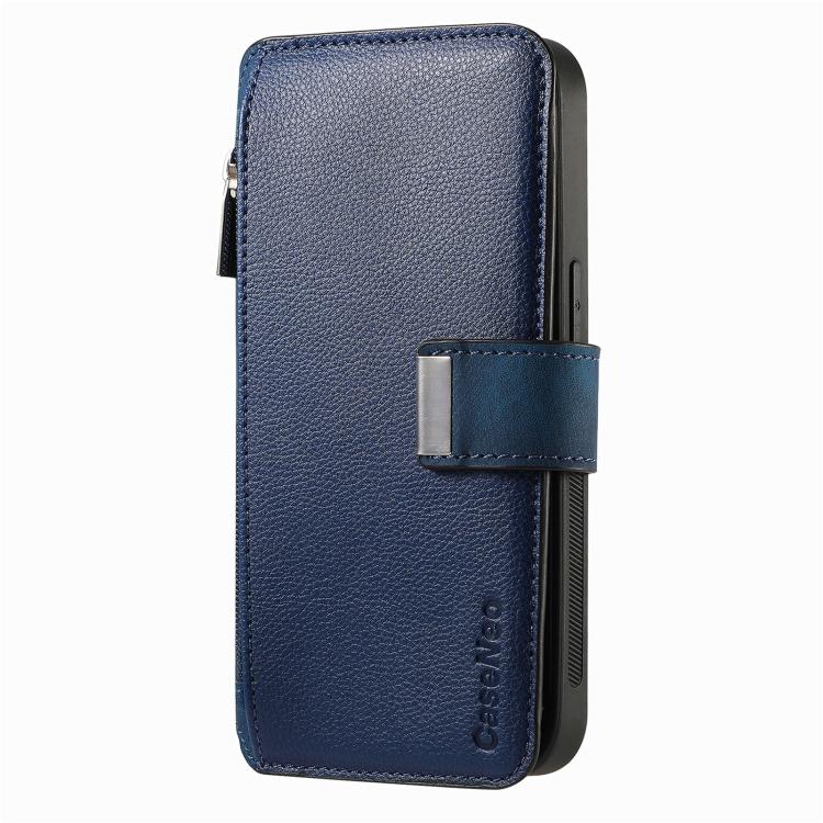 Funda Neo MagSafe RFID antirrobo con cremallera para Samsung Galaxy A53, de cuero estilo retro (azul)