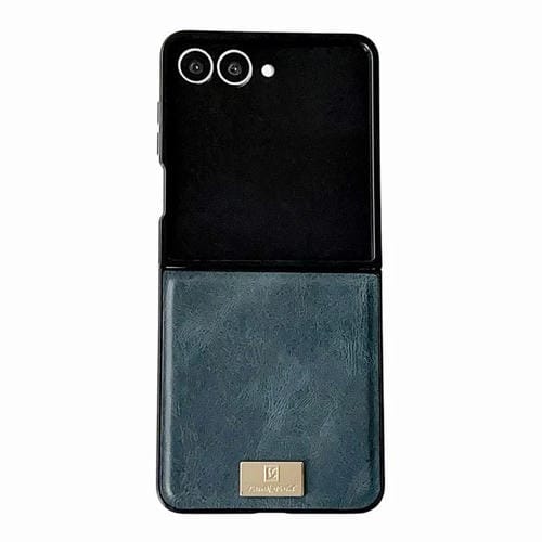Funda de PU con textura Crazy Horse para Samsung Galaxy Z Flip7 5G (azul)