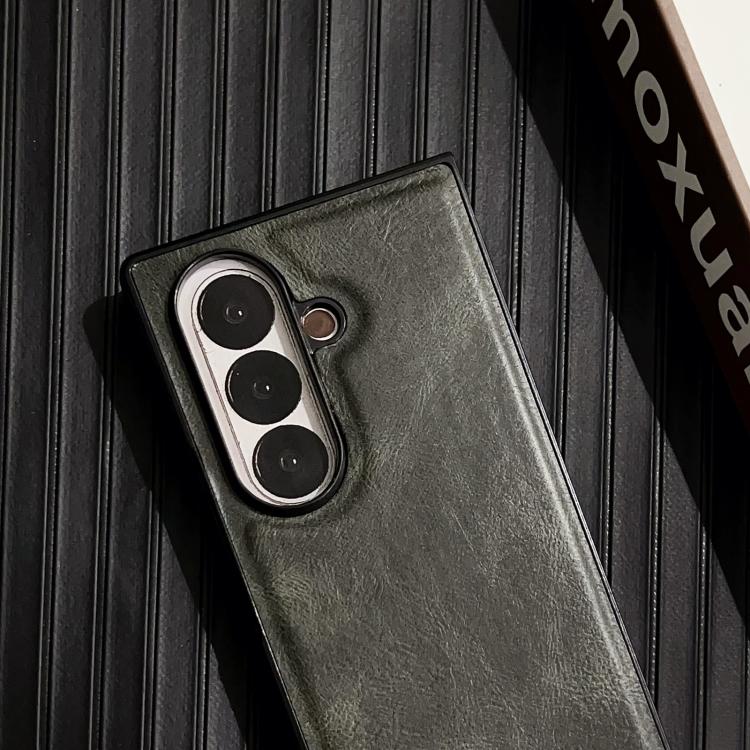 Funda de PU con textura Crazy Horse para Samsung Galaxy Z Fold7 5G (verde)