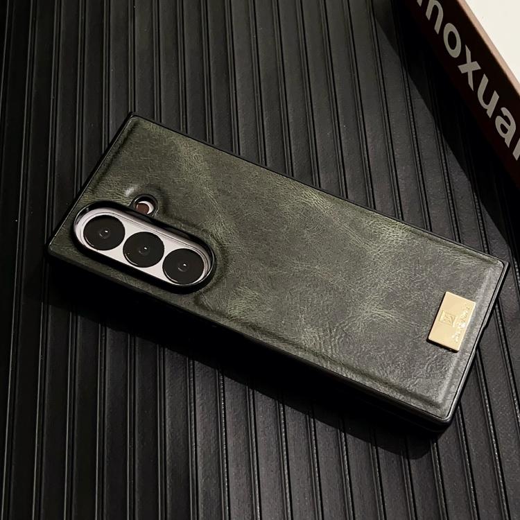 Funda de PU con textura Crazy Horse para Samsung Galaxy Z Fold7 5G (verde)