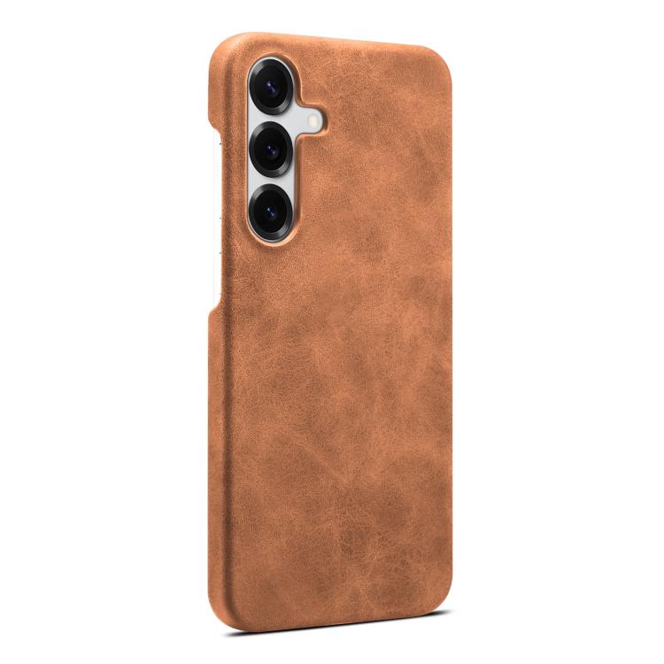 Funda MagSafe con textura retro para Samsung Galaxy S25 5G (marrón)