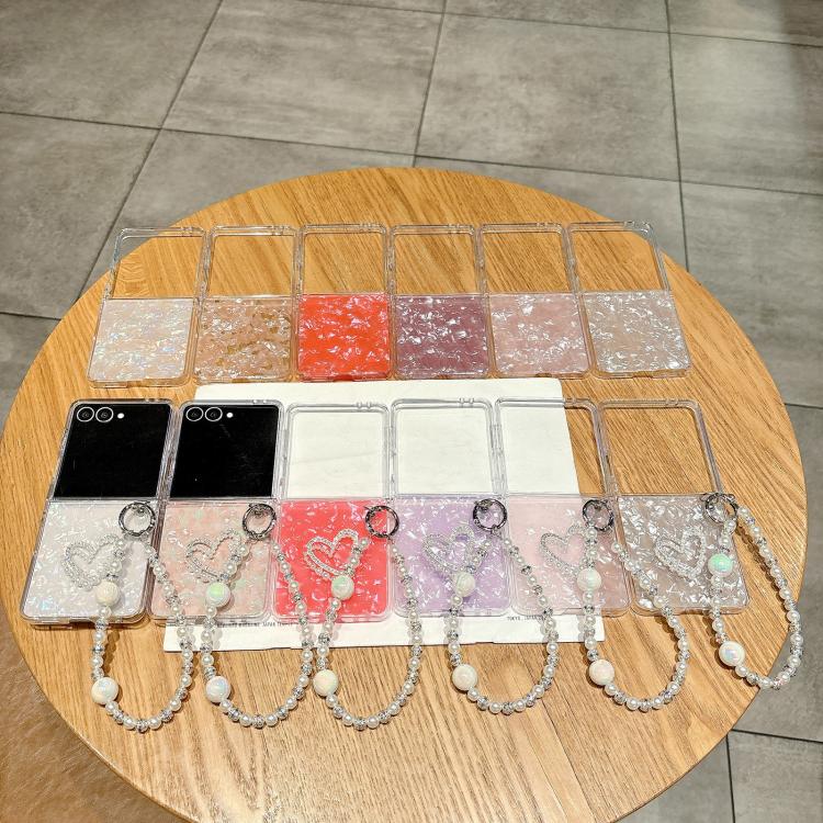 Funda con textura perlada para Samsung Galaxy Z Flip7 (roja)