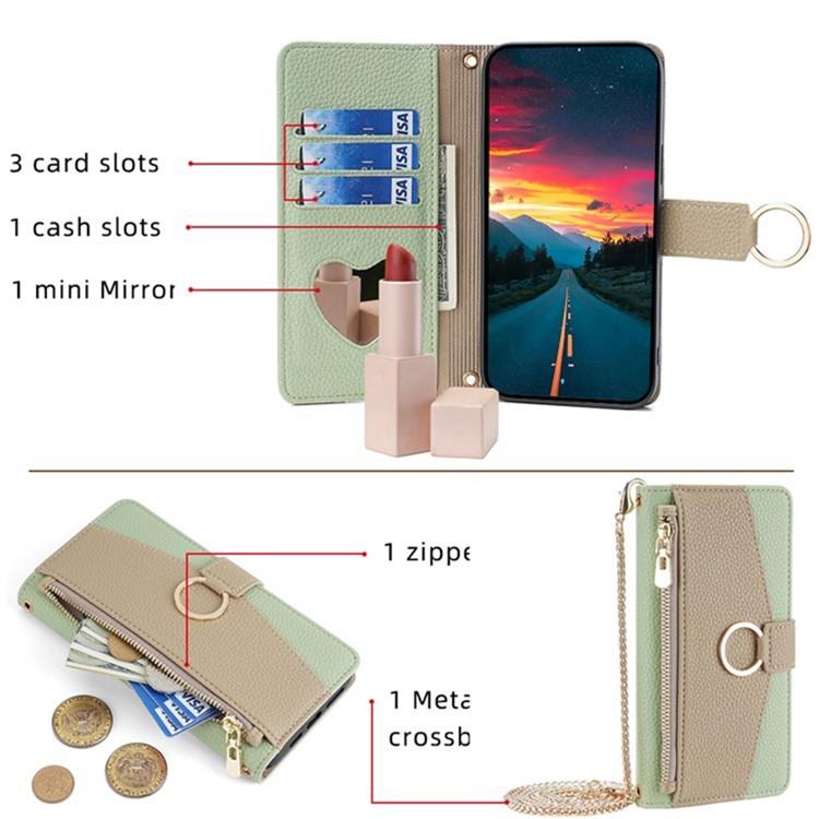 Funda de cuero con textura de lichi cruzada para Samsung Galaxy S25 5G (verde)
