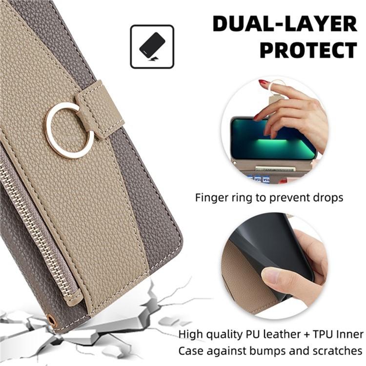 Funda de cuero con textura de lichi para Samsung Galaxy S25 5G (gris)