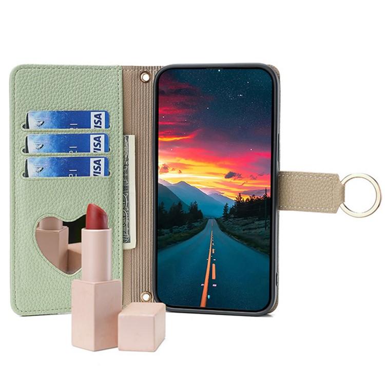 Funda de cuero con textura de lichi cruzada para Samsung Galaxy S25+ 5G (verde)