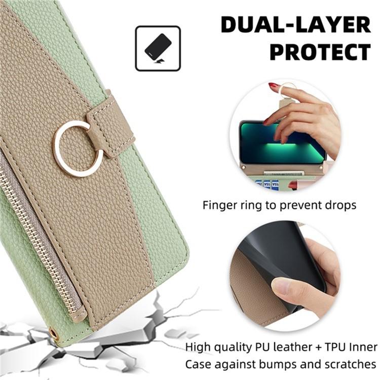 Funda de cuero con textura de lichi cruzada para Samsung Galaxy S25+ 5G (verde)