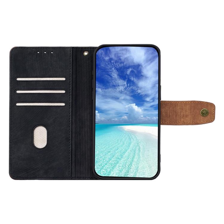 Funda de cuero con costuras de color y bloqueo RFID para Samsung Galaxy S25 Ultra 5G (negra)