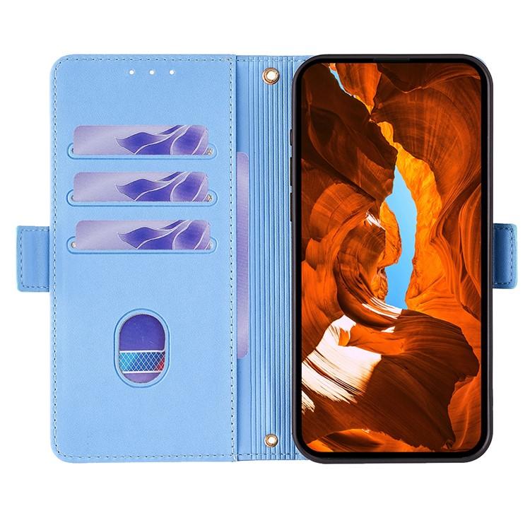 Funda de cuero con cadena cruzada para Redmi A5 4G (171,7 mm) (azul)