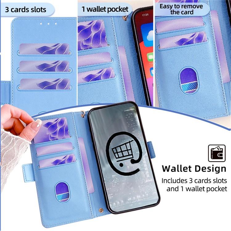 Funda de cuero con cadena cruzada para Redmi A5 4G (171,7 mm) (azul)