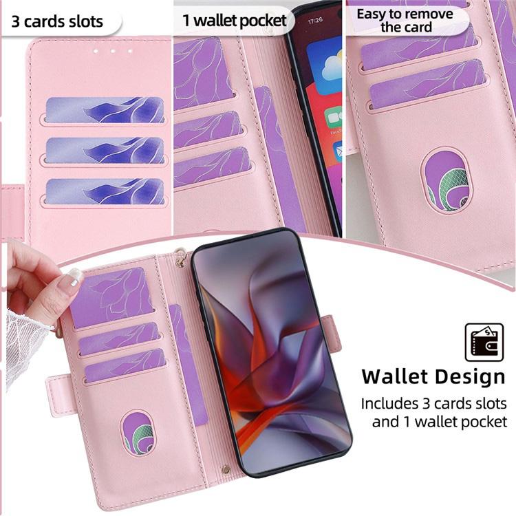 Funda de cuero con cadena cruzada para Samsung Galaxy S25 5G (rosa)