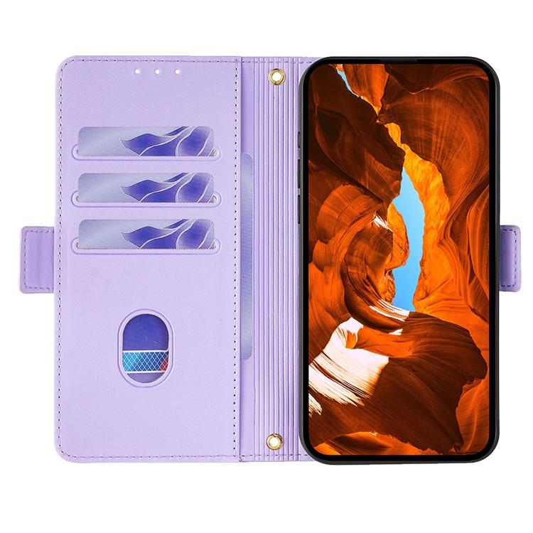 Funda de cuero con cadena cruzada para Samsung Galaxy S25 5G (morado)