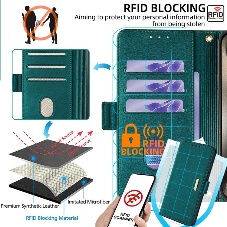 Funda de cuero con cadena cruzada para Samsung Galaxy Xcover 7 Pro 5G (verde)