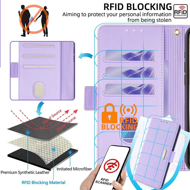 Funda de cuero con cadena cruzada para Samsung Galaxy Xcover 7 Pro 5G (morada)