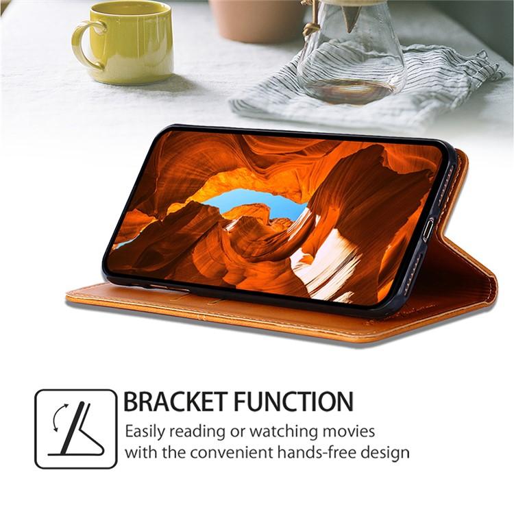 Funda magnética de cuero con textura de vaca para Samsung Galaxy S25 Ultra 5G (marrón claro)