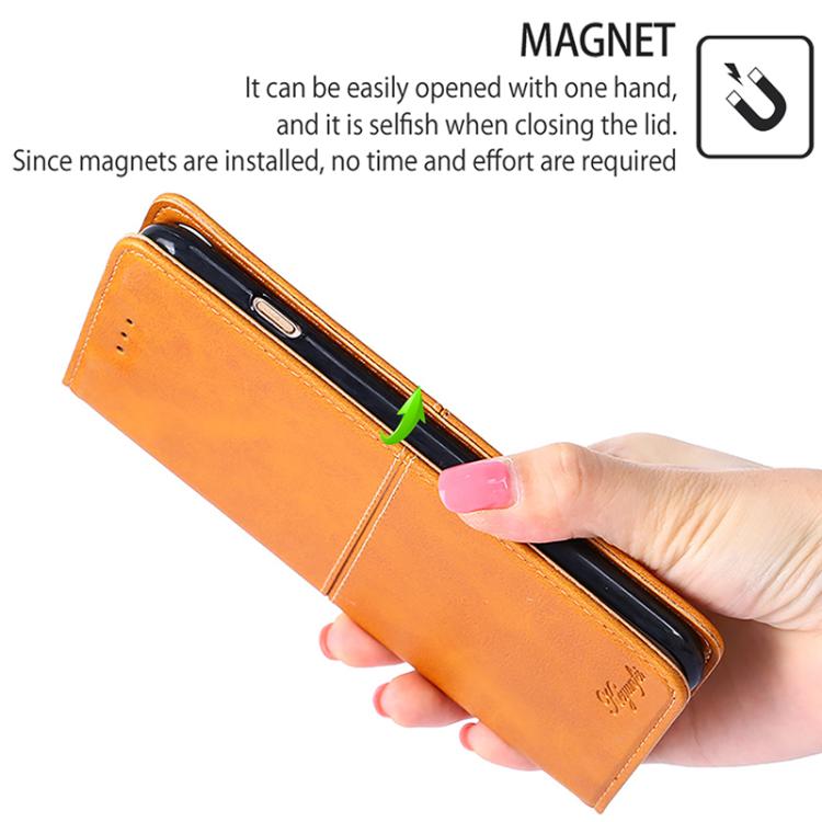 Funda magnética de cuero con textura de vaca para Samsung Galaxy S25 Ultra 5G (marrón claro)