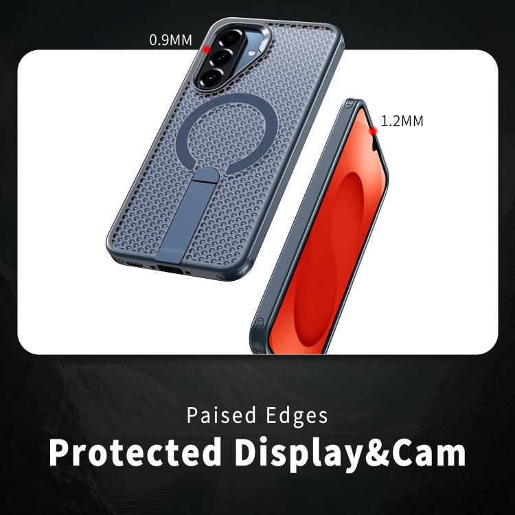 Funda con soporte MagSafe y refrigeración Honeycomb para Samsung Galaxy A26 5G (azul)