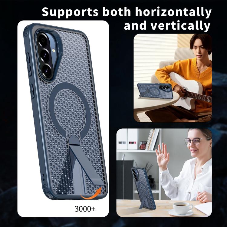 Funda con soporte MagSafe y refrigeración Honeycomb para Samsung Galaxy A26 5G (azul)