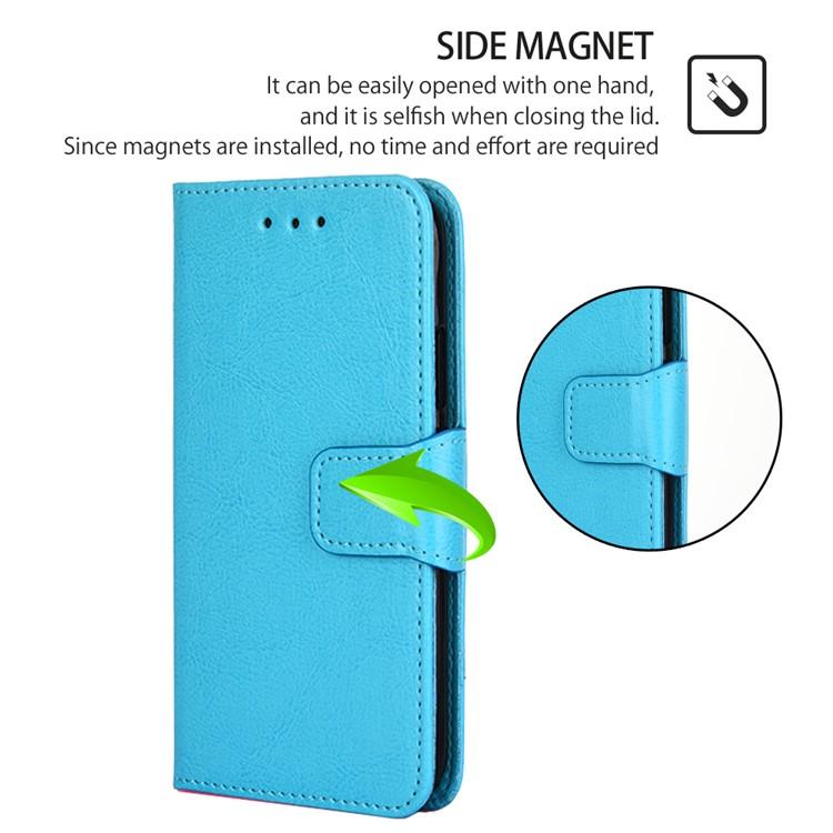 Funda de cuero con textura de cristal para Samsung Galaxy S25 5G (azul cielo)